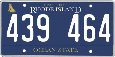 RI license plate 439464