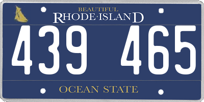 RI license plate 439465
