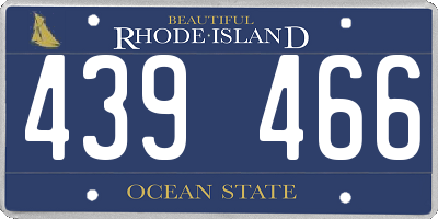 RI license plate 439466