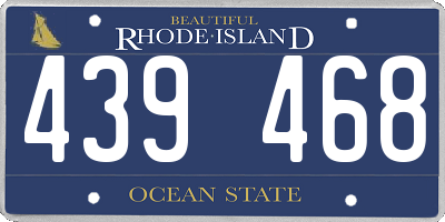 RI license plate 439468