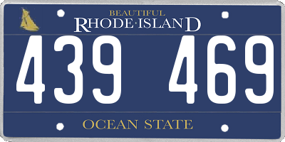 RI license plate 439469