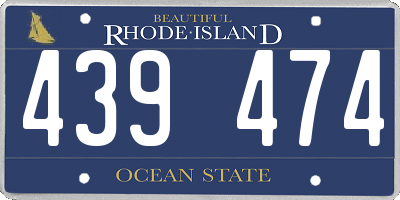 RI license plate 439474