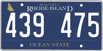 RI license plate 439475