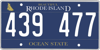 RI license plate 439477