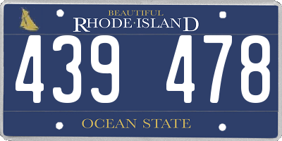 RI license plate 439478