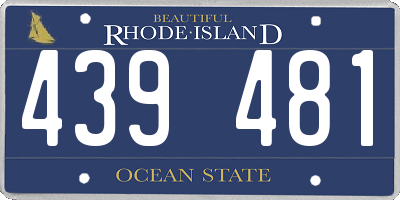 RI license plate 439481