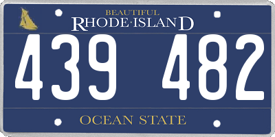 RI license plate 439482