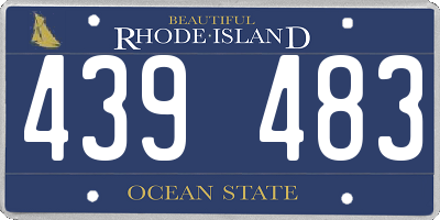 RI license plate 439483