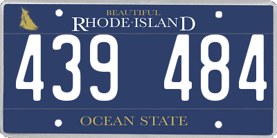 RI license plate 439484