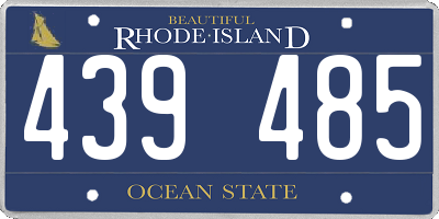 RI license plate 439485