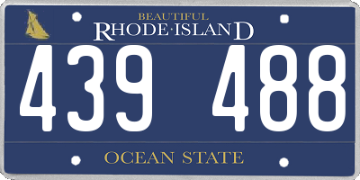 RI license plate 439488