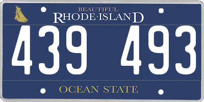 RI license plate 439493