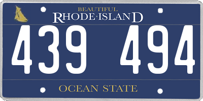 RI license plate 439494