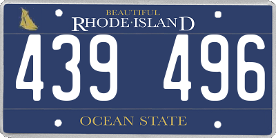 RI license plate 439496