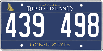 RI license plate 439498