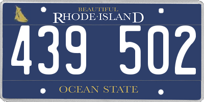 RI license plate 439502