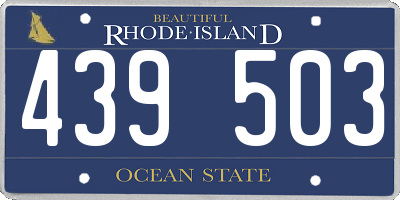 RI license plate 439503
