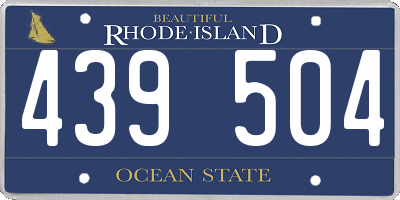 RI license plate 439504