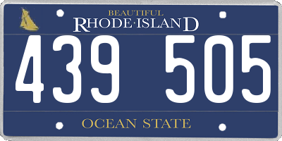 RI license plate 439505