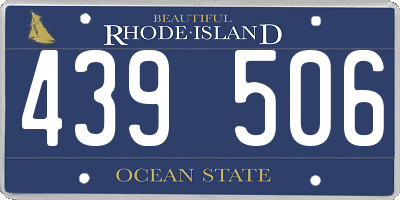RI license plate 439506