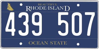 RI license plate 439507