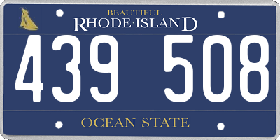 RI license plate 439508