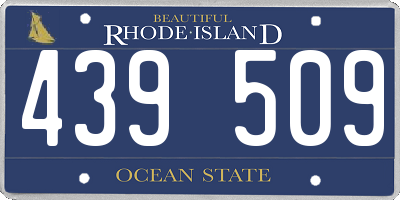 RI license plate 439509