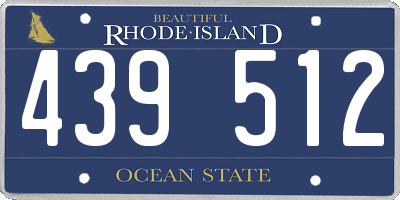 RI license plate 439512