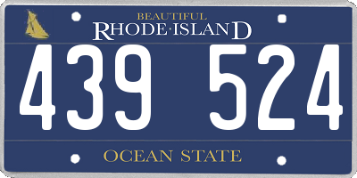 RI license plate 439524
