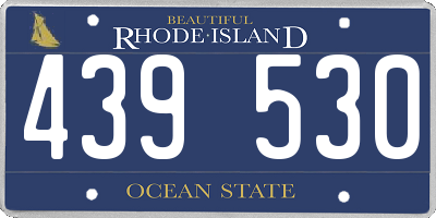 RI license plate 439530