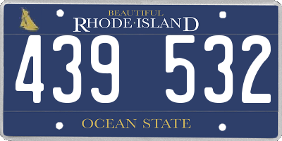 RI license plate 439532