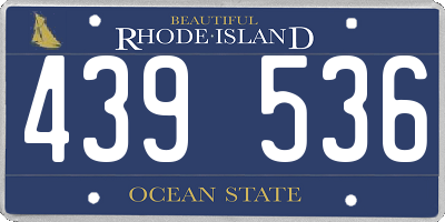 RI license plate 439536