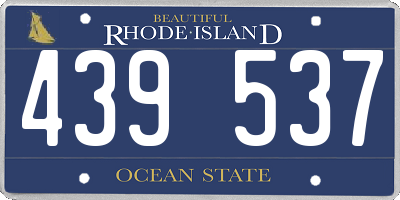 RI license plate 439537