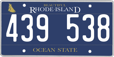RI license plate 439538