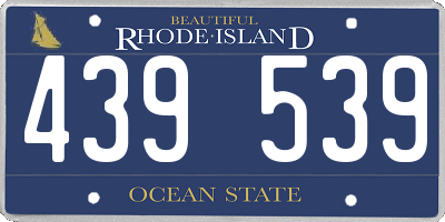 RI license plate 439539