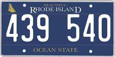 RI license plate 439540