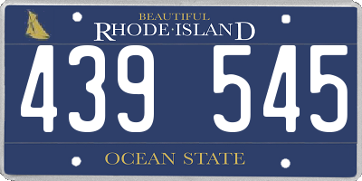 RI license plate 439545