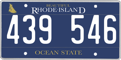 RI license plate 439546