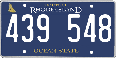 RI license plate 439548