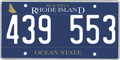 RI license plate 439553
