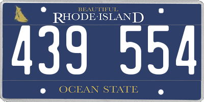 RI license plate 439554