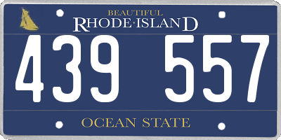 RI license plate 439557