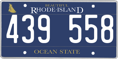 RI license plate 439558