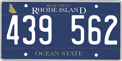 RI license plate 439562