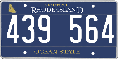 RI license plate 439564