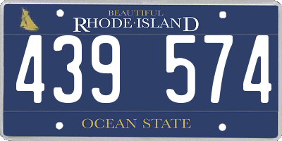 RI license plate 439574