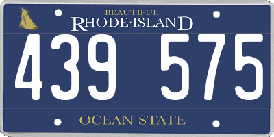 RI license plate 439575