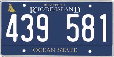 RI license plate 439581