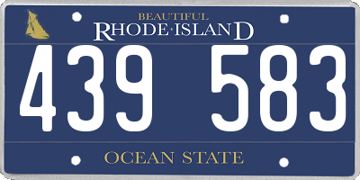 RI license plate 439583