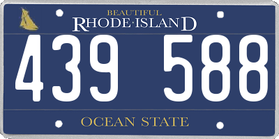 RI license plate 439588